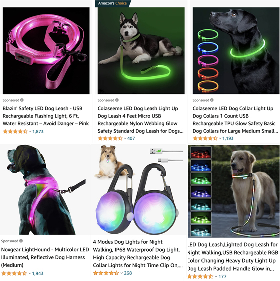 light up dog collars and leashes